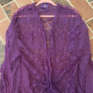 Purple crochet Kimono/Cover up from Curations Caravan